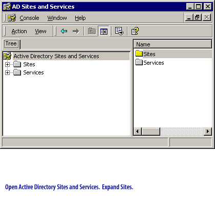 1) Open Active Directory Sites and Services. Expand Sites.