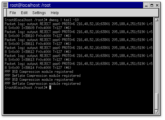 [root @localhost/root]# dmesg |tail -10