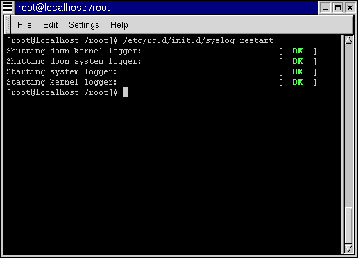 Entries to /etc/syslog.conf to personally configure the system logging