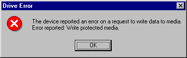 Backup error message