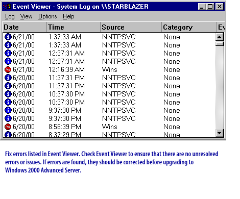 1) Fix errors listed in Event Viewer. Check Event Viewer to ensure that there are no unresolved errors or issues.