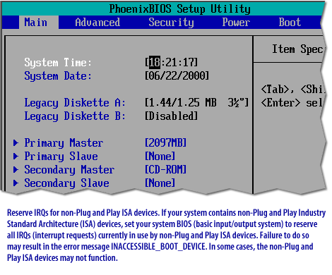 7) Reserve IRQs for non-Plug and Play ISA devices. If your system contains non-Plug and Play (ISA) Industry Standard Architecture devices,