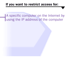 A specific computer on the internet by using the IP address of the computer.
