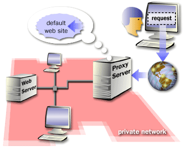 3) forward all requests to the default web site on the proxy server