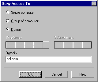 The Web Proxy Service Properties Dialog Box thumbnail