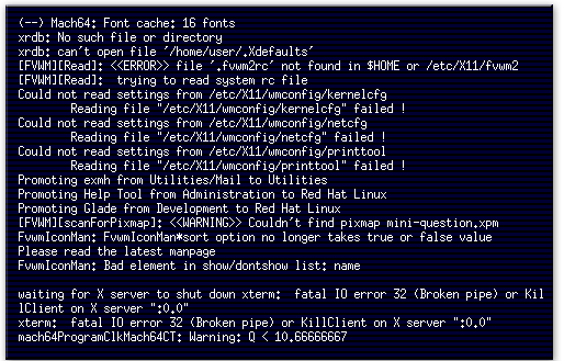 2) As the X server starts, notice the information it returns about your hardware.