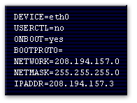 Device, USERCTL, ONBOOT, BOOTPROTO, NETWORK, NETMASK