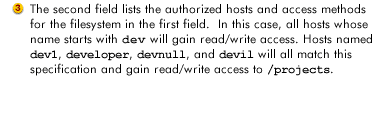 The second field lists the authorized hosts