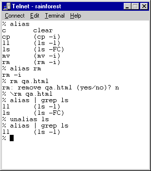 Unix Aliases