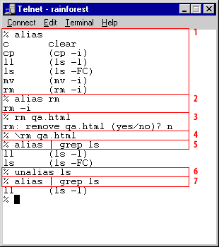 Unix alias command