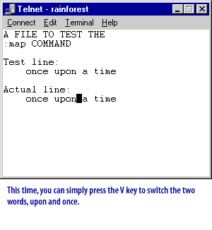 7) This time, you can simply press the V key to switch the two words, upon and once