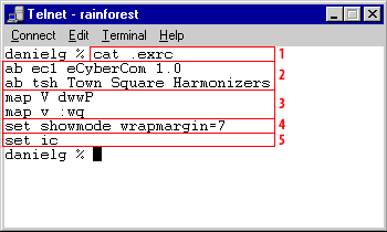 The diagram above displays the elements of a .exrc file