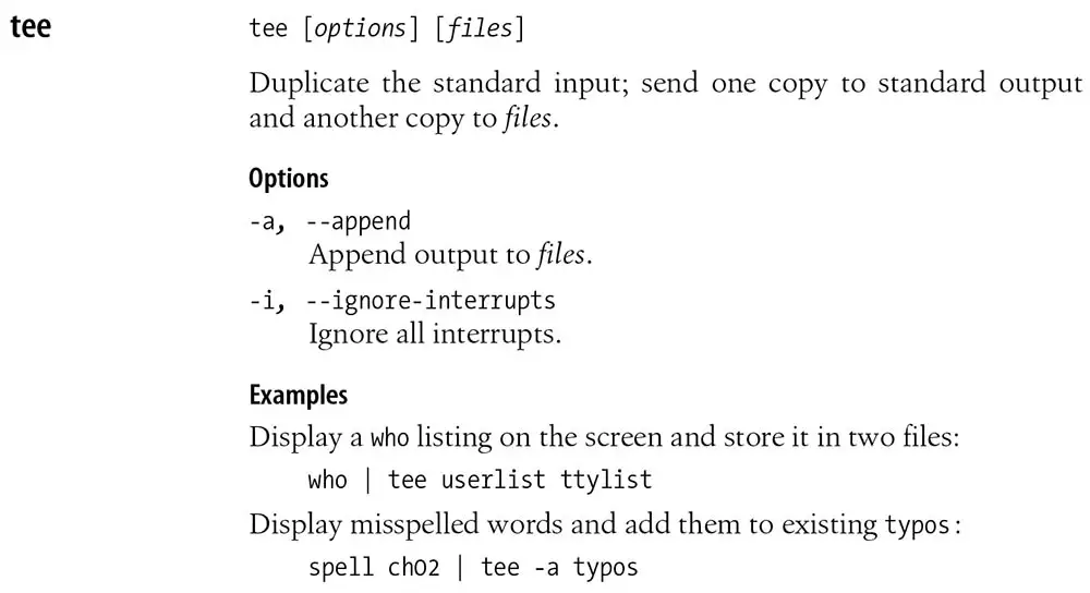 Unix Tee Command