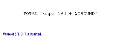 2) Value of $FLIGHT is inserted